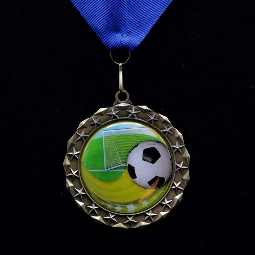 Soccer Star Medal with Colored Dome Insert