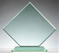 Clipped Jade Glass Square Award on Mitered Base