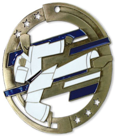 2-3/4" Karate Color Enamel M3XL Medals 
