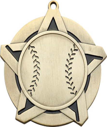 2-1/4" Super Star Baseball Medals