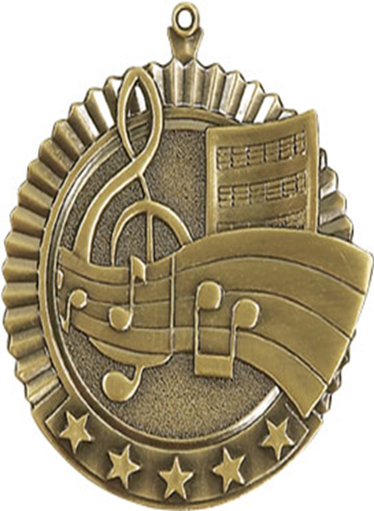 2-3/4" Star Music Medals